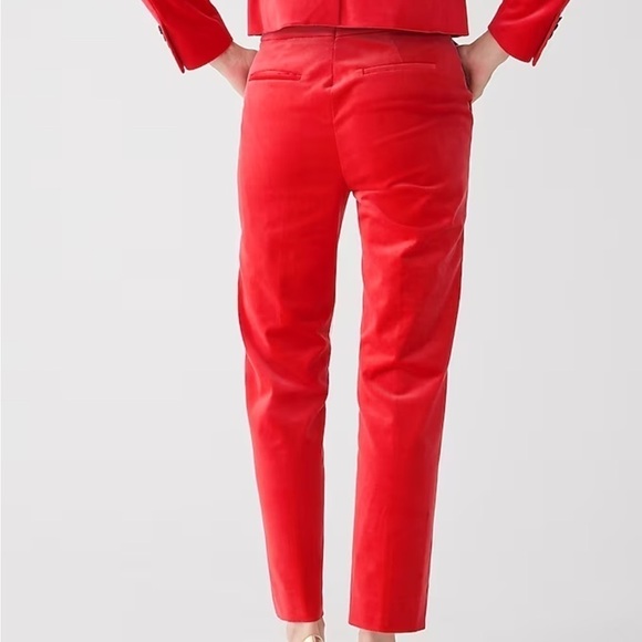J crew festival red Kate straight-leg pant in stretch velvet - Picture 3 of 6